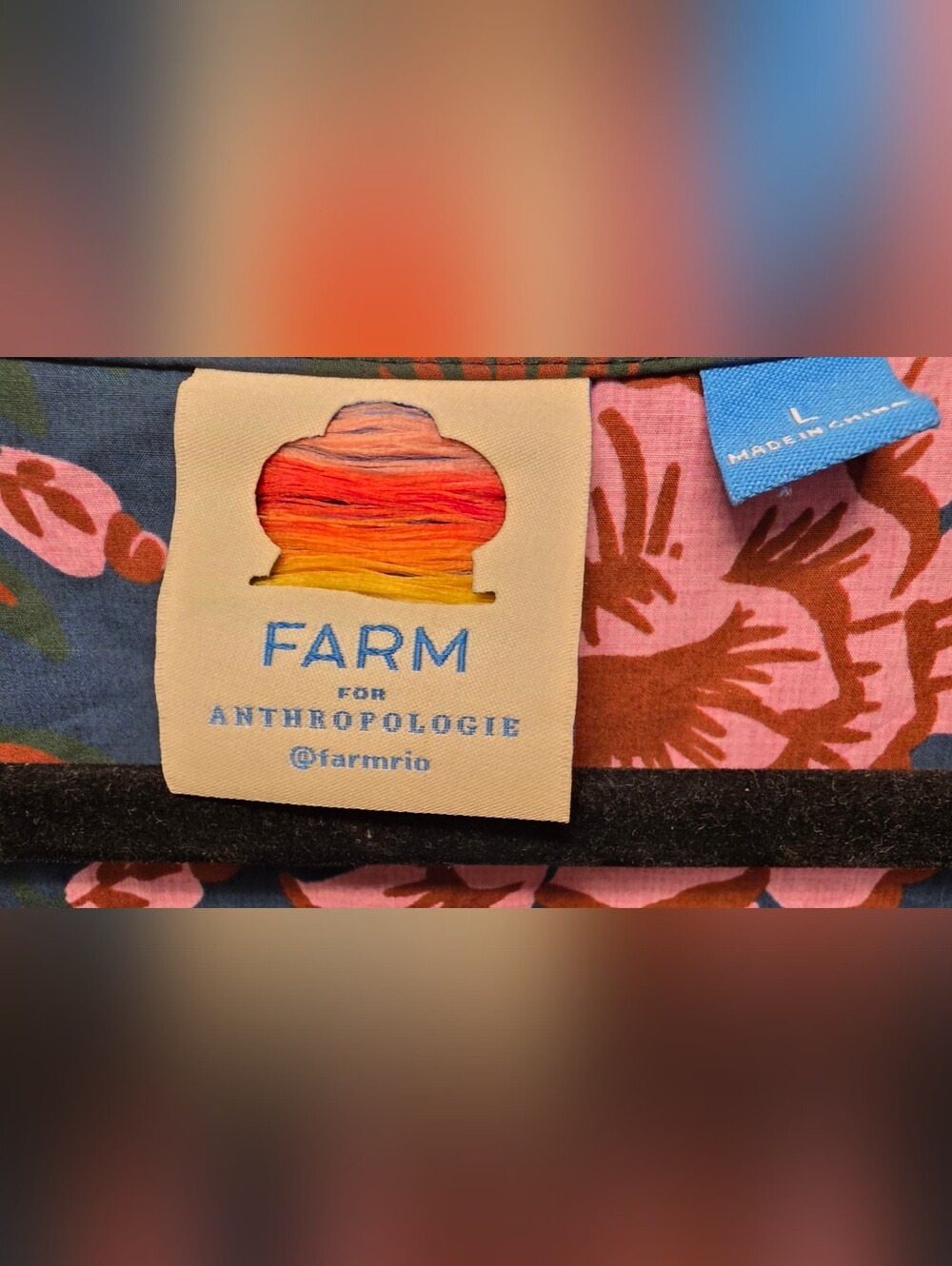 FARM Rio Navy Maxi Dress with Pink Floral Trim - Picture 3 of 4